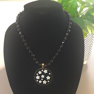Black Sparkling Crystals Beaded necklace